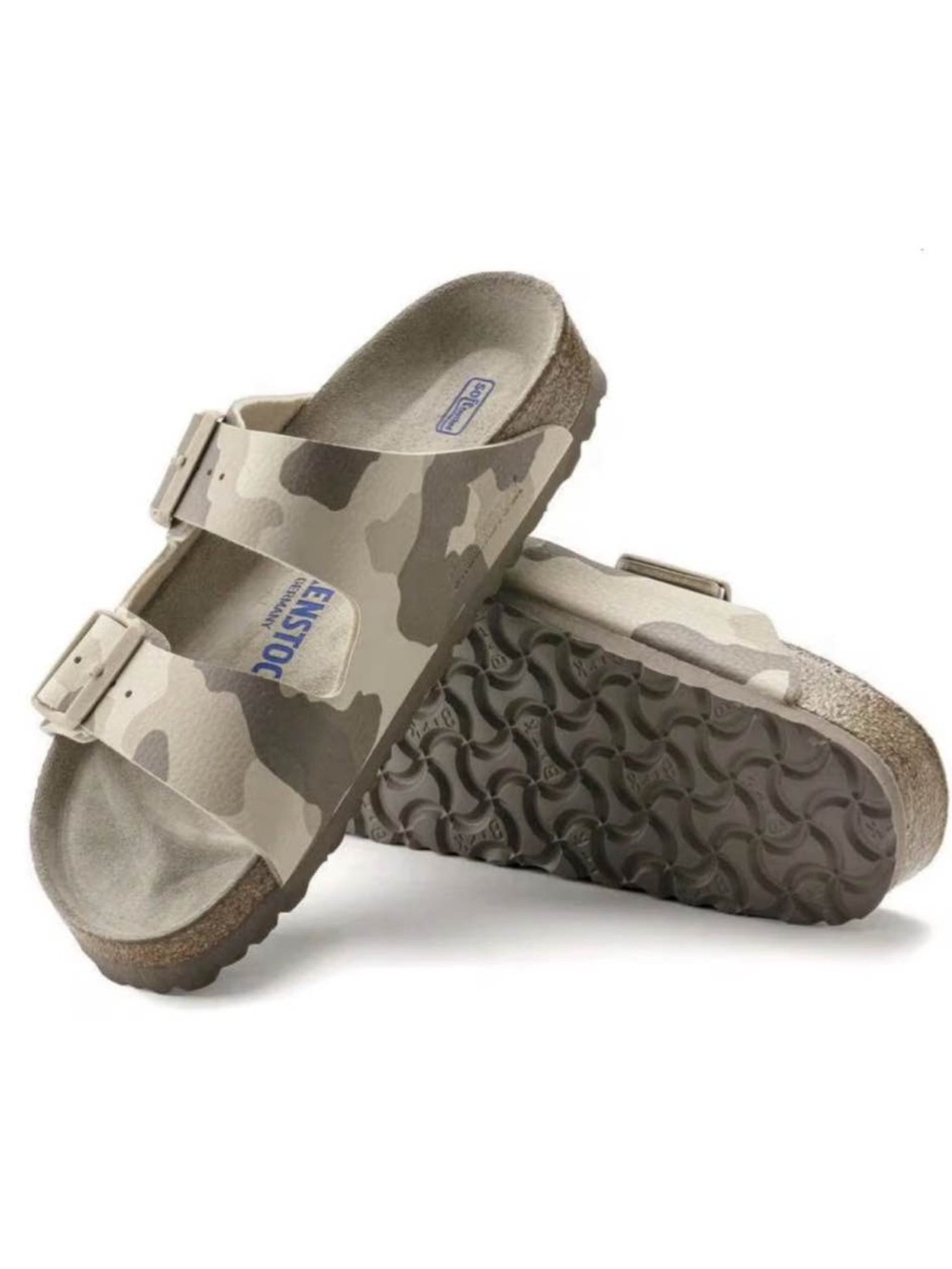 Birkenstock Arizona Soft Footbed Sandals in Beige Camo